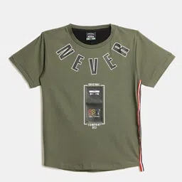 V-Mart Boys Typography Printed Round Neck Cotton T-shirt-picture-29