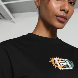 Puma DOWNTOWN Graphic Printed Cotton Relaxed Fit T-Shirt image 2