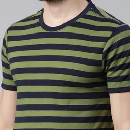 Force NXT Men Printed Short Sleeves Striped Super Combed Cotton T-shirt image 5