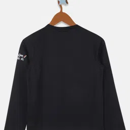 Monte Carlo Boys Black Typography Printed Applique Slim Fit T-shirt image 3