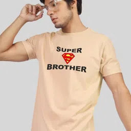 Greylongg Men Typography Printed Drop-Shoulder Sleeves Applique T-shirt image 1