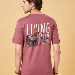 Urban Ranger by pantaloons Men Typography Printed Pockets Slim Fit T-shirt image 5