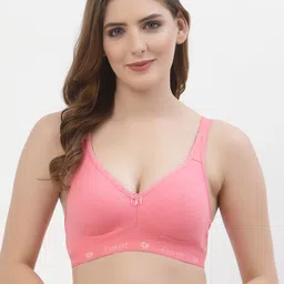 Floret Pack of 2 Beige & Pink Solid Non-Wired Non Padded T-shirt Bra T3050 image 2