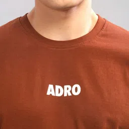 ADRO Men Typography Printed Round Neck Cotton Oversized T-shirt image 2