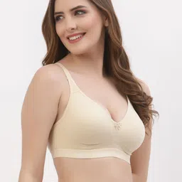Floret Pack of 2 Beige & Pink Solid Non-Wired Non Padded T-shirt Bra T3050 image 3