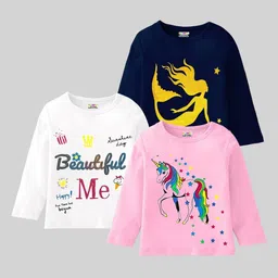 KUCHIPOO Girls Floral 3 Printed T-shirt-picture-35