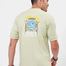 ZU Printed Round Neck Drop Shoulder Sleeves Pure Cotton Oversized T-shirt-image-46