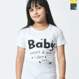 BAESD Girls Typography 3 Printed Applique T-shirt-image-39