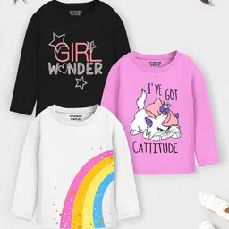 YK X Trampoline Girls Typography 3 Printed Applique T-shirt image 1