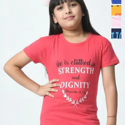 BAESD Girls Typography 5 Printed Applique T-shirt-picture-55