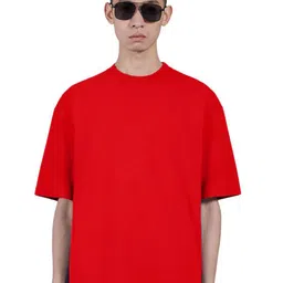 MISCHIEF MONKEY Men Cotton Round Neck Oversized T-shirt image 1