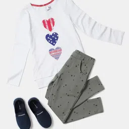 Jockey Girls USA Originals Graphic Printed Round Neck Long Sleeves Cotton T-shirt image 1