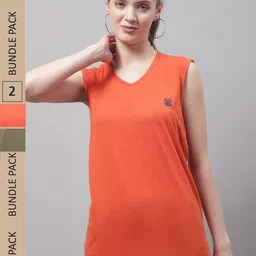 VIMAL JONNEY Pack Of 2 V-Neck Dri-FIT T-shirt-image-32