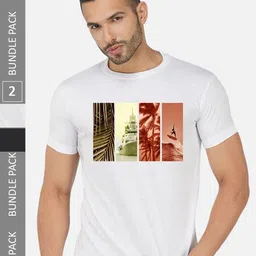 CHOZI Pack Of 2 People & Places Printed Cotton T-shirt-picture-25