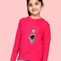 NUSYL Girls Astronaut Printed T-shirt-image-54