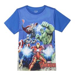 Marvel by Wear Your Mind Boys Blue Printed Avengers Applique T-shirt-picture-31
