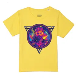 Wear Your Mind Boys Thor Printed Round Neck Short Sleeves Cotton Regular T-shirt-picture-48