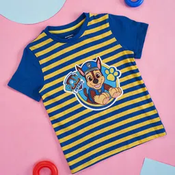 Pantaloons Junior Boys Paw Patrol Horizontal Striped Cotton T-Shirt-picture-16