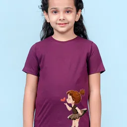 NUSYL Girls Graphic Printed Cotton T-shirt-picture-21