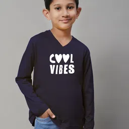 Friskers Boys Typography Printed V-Neck Pure Cotton T-shirt-picture-32