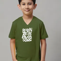 Friskers Boys Typography Printed V-Neck Pure Cotton Bio-Wash T-shirt-picture-34