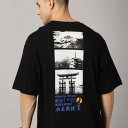 THE HOLLANDER Graphic Printed Round Neck Relaxed Fit Cotton Oversized T-shirt-image-50