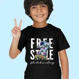 NUSYL Boys Typography Printed Round Neck Cotton T-shirt-picture-14