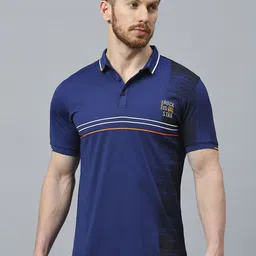 Klub Fox Men Polo Collar Applique T-shirt-picture-41