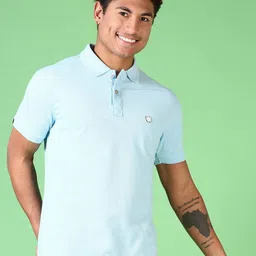 V-Mart Men Solid Polo Collar Cotton T-shirt-picture-24