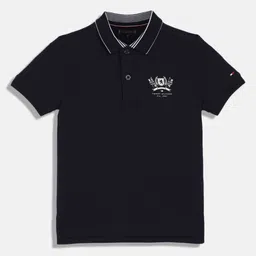 Tommy Hilfiger Boys Graphic Printed Polo Collar Cotton T-shirt-picture-27