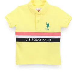 U.S. Polo Assn. Kids Boys Colourblocked Polo Collar Applique T-shirt image 1