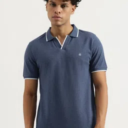 United Colors of Benetton Men Solid Polo Collar Cotton T-shirt-picture-58