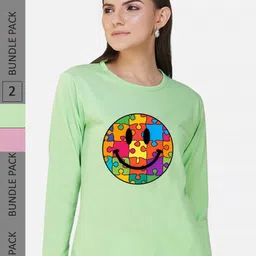 CHOZI Pack of 2 Graphic Printed Regular Fit Cotton T-Shirt-picture-17