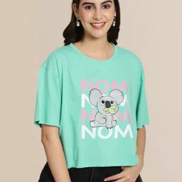 Dreambe Women Printed Applique T-shirt-image-59