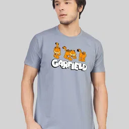 Greylongg Men Garfield Graphic Printed Round Neck Cotton T-shirt-picture-14