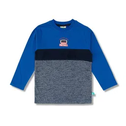 JusCubs Boys Color Blocked Round Neck Long Sleeves Cotton T-shirt-picture-5