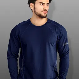 Eyebogler Self Design Round Neck Gym T-shirt-picture-15
