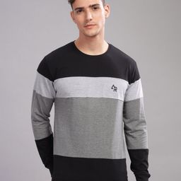 ADRO Men Colourblocked Applique T-shirt-picture-6