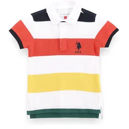 U.S. Polo Assn. Kids Boys Striped Polo Collar Pure Cotton T-shirt-picture-54