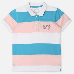 Pepe Jeans Boys Striped Polo Collar Pure Cotton Applique T-shirt-picture-40