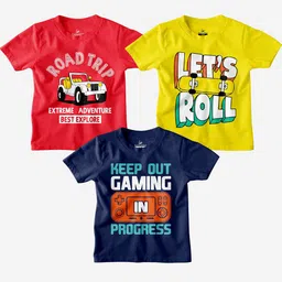 HARCONY Boys Pack Of 3 Graphic Printed Pure Cotton T-shirt-picture-14