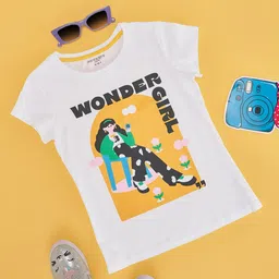 Pantaloons Junior Girls Graphic Printed Round Neck Cotton T-shirt-picture-23