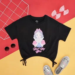 Pantaloons Junior Girls Graphic Printed Pure Cotton T-shirt-picture-56