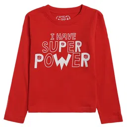 DYCA Boys Red Typography Printed T-shirt-image-82