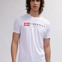 LINDBERGH Men Typography Printed Applique T-shirt-picture-23