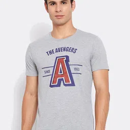 Marvel by Wear Your Mind Men Grey Typography Printed T-shirt-picture-22