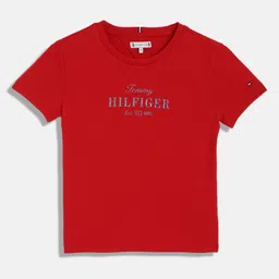 Tommy Hilfiger Girls Typography Printed Applique T-shirt-picture-29