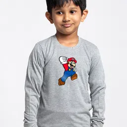 Friskers Boys Printed Long Sleeves Round Neck Regular Fit Cotton T-shirt image 1