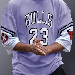 Eyebogler Typography Printed Round Neck Three-Quarter Sleeves Oversized T-shirt-picture-10