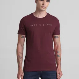 Jack & Jones Men Typography Printed Round Neck Cotton T-shirt-picture-41